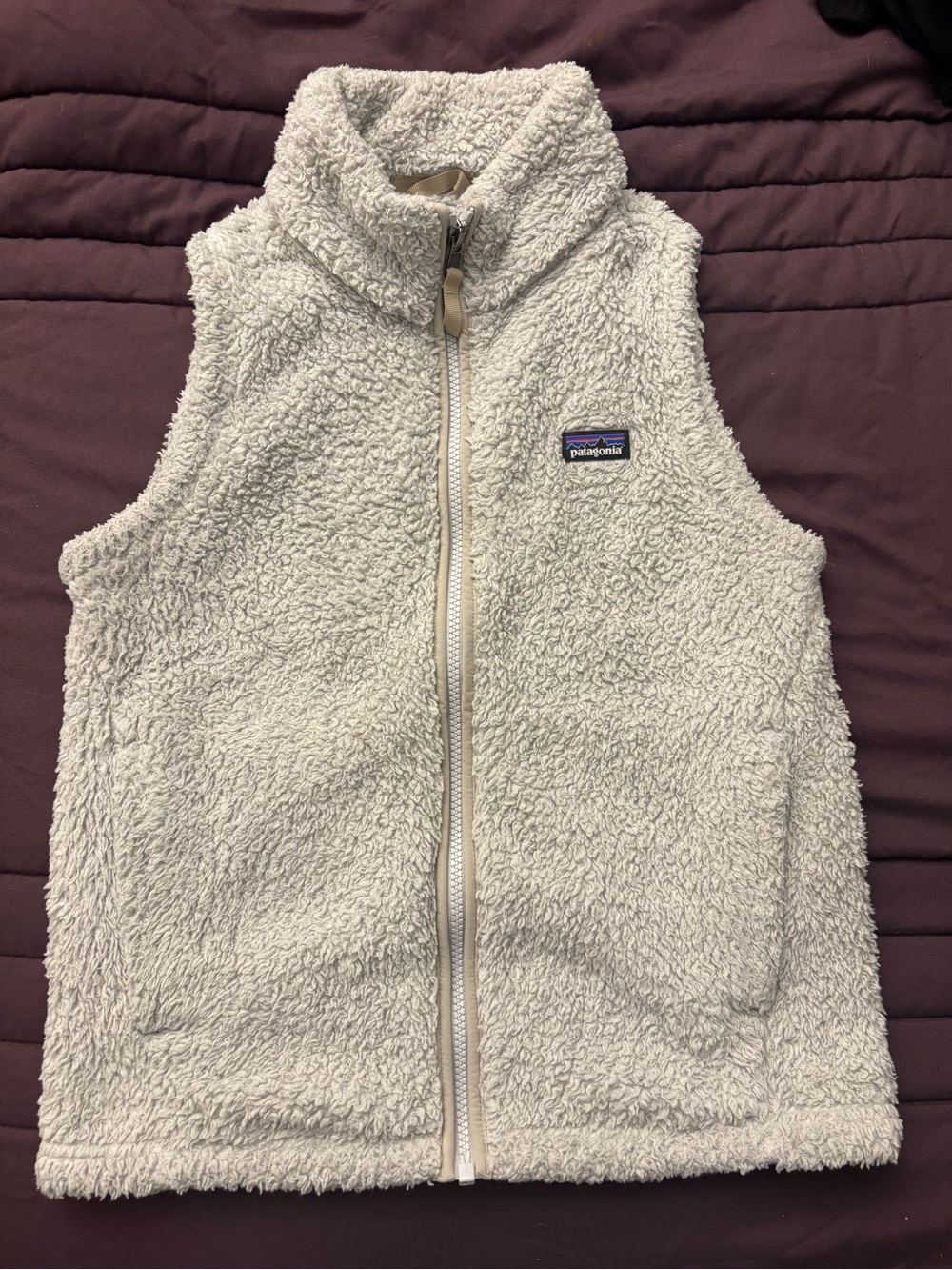 Patagonia XS/S Women’s Los Gatos Cream Sherpa Fleece Full Zip Vest